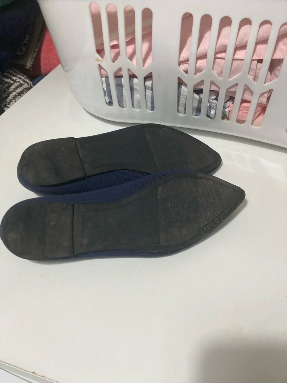 Old Navy Navy Pointed Toe Knit Flats - Picture 3 of 3